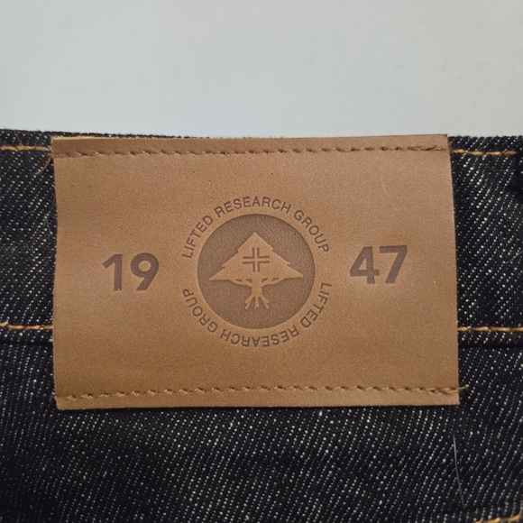 LRG True Straight Raw Black Heavy Denim Jeans Sz W28 Men’s 1947 Style Streetwear - Picture 3 of 7